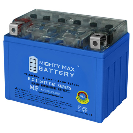 12V 11.2Ah GEL Battery Replacement for Hyosung MS3 125/250 -  MIGHTY MAX BATTERY, YTZ14SGEL98